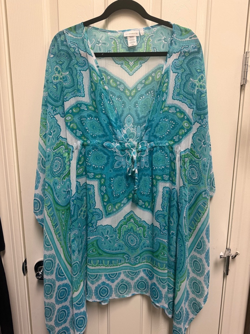 Bleu Rod Beattie Teal & Aqua Paisley Swimsuit Coverup NWOT